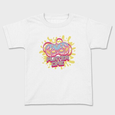 Pink Joystick Videogames Player One, Tricou Copii