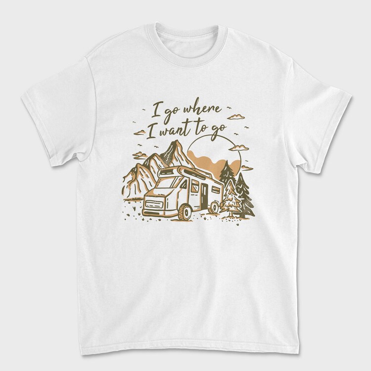 Van Car Driving In Forest Van Life Let S Live, Tricou Barbati (Unisex)