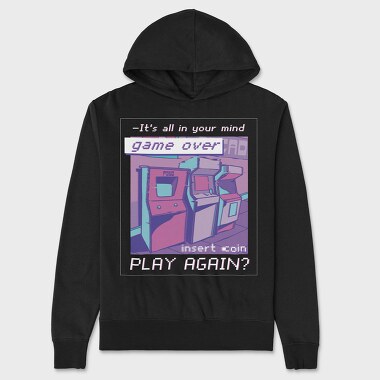 Vaporwave Arcade Quote, Hanorac Oversize Barbati (Unisex)