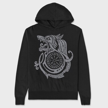 Viking Wolf, Hanorac Oversize Barbati (Unisex)