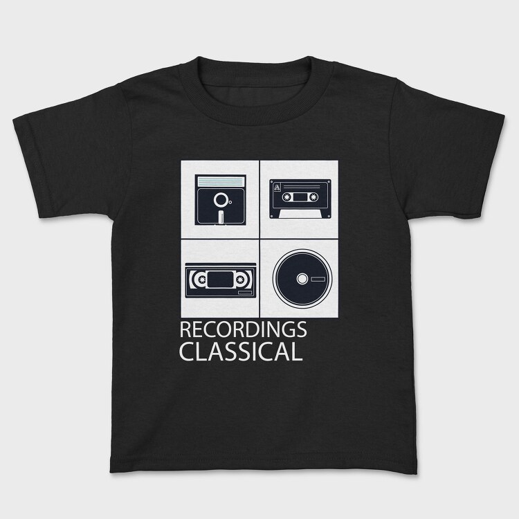 Vintage Audio Cassette Classical, Tricou Copii