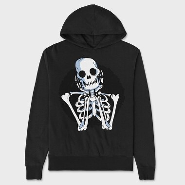 Waiting Skeleton Illustration 001, Hanorac Oversize Barbati (Unisex)