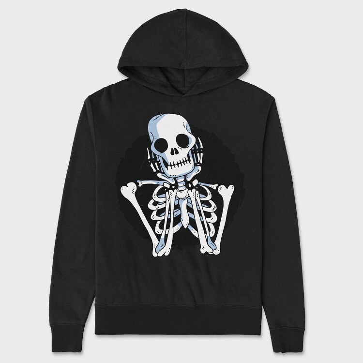Waiting Skeleton Illustration 001, Hanorac Oversize Barbati (Unisex)