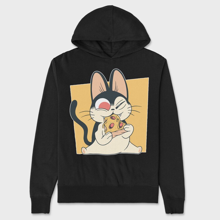 Pizza Kitten Cat, Hanorac Oversize Barbati (Unisex)