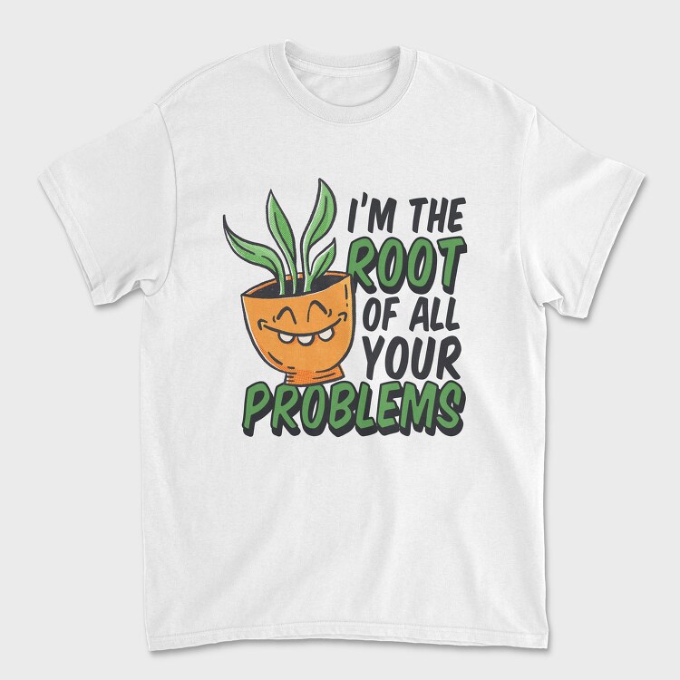 Plant Pun Throw Pillow Root Problems, Tricou Barbati (Unisex)
