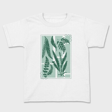 Plants And Fern Leaves Vintage, Tricou Copii