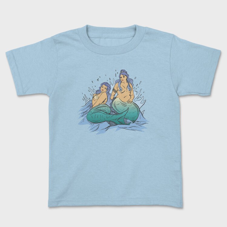 Plus Sized Mythological Two Mermaids, Tricou Copii