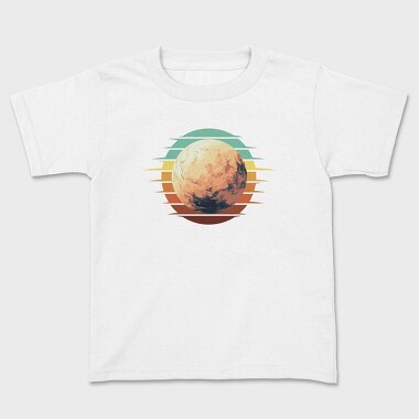 Pluto Retro Sunset Planet, Tricou Copii