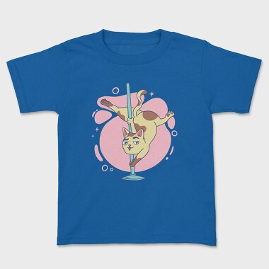 Pole Dancing Cat Cartoon, Tricou Copii