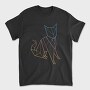 Polygonal Cat Rainbow Gradient, Tricou Barbati (Unisex)