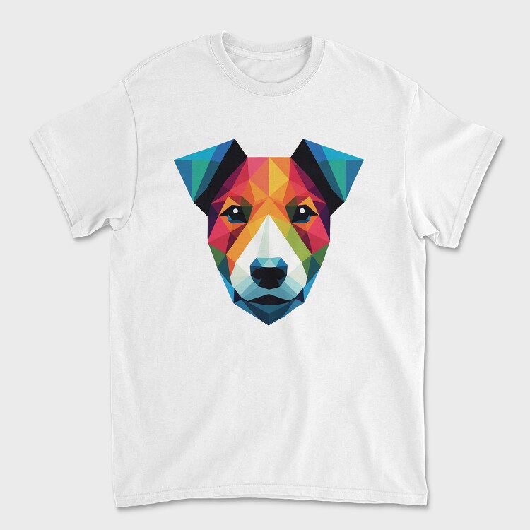 Polygonal Jack Russell Dog 2, Tricou Barbati (Unisex)