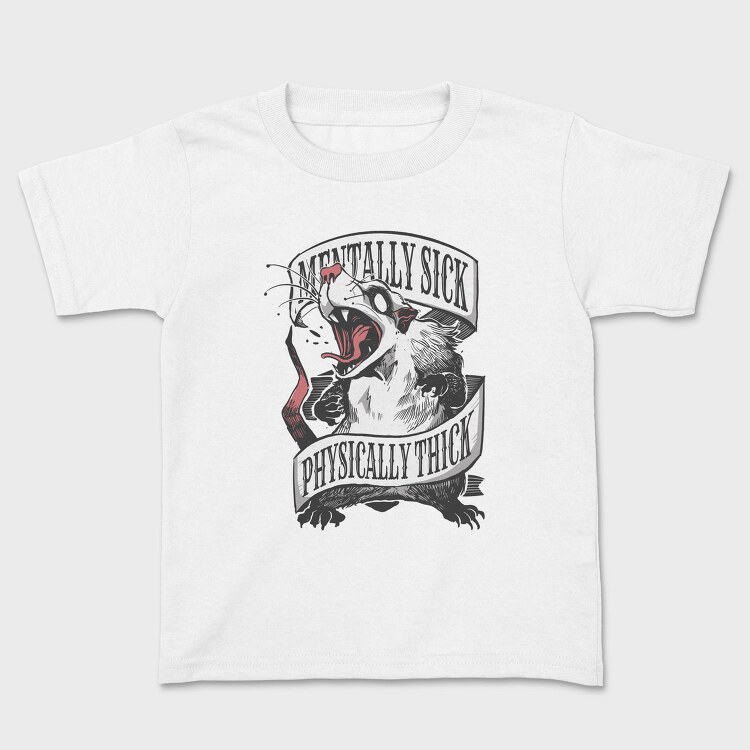 Possum Wild Animal Crazy Badge, Tricou Copii