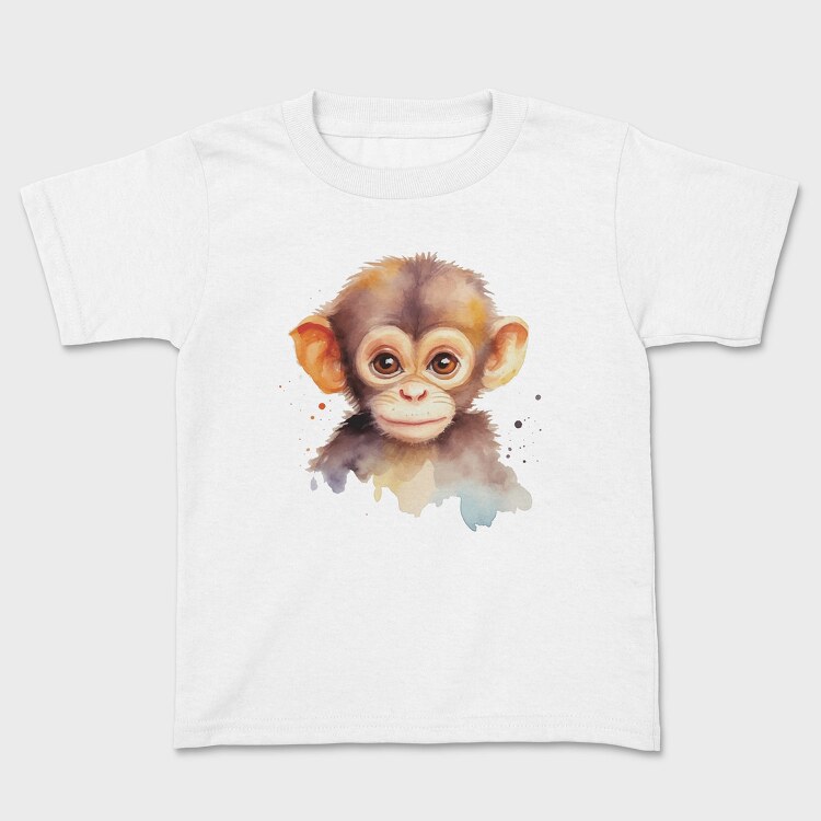 Watercolor Baby Monkey Mug, Tricou Copii
