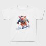 Watercolor Skiing Pig Ski Piggy, Tricou Copii