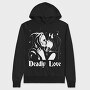 Woman Kissing Skeleton Deadly Love, Hanorac Oversize Barbati (Unisex)