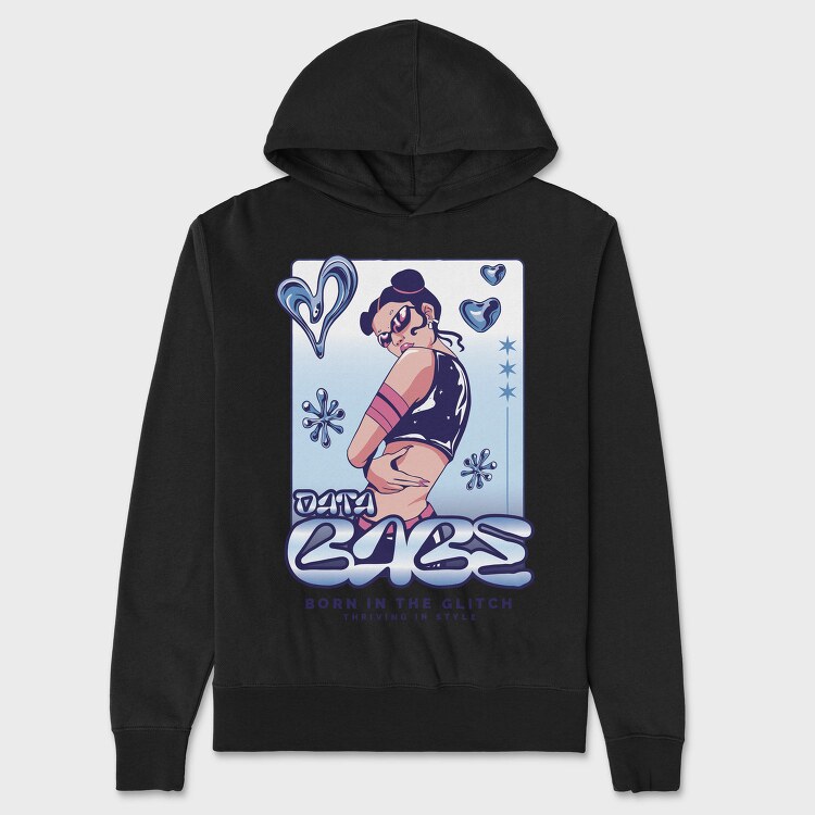 Y3K Born In The Glitch Data Babe, Hanorac Oversize Barbati (Unisex)