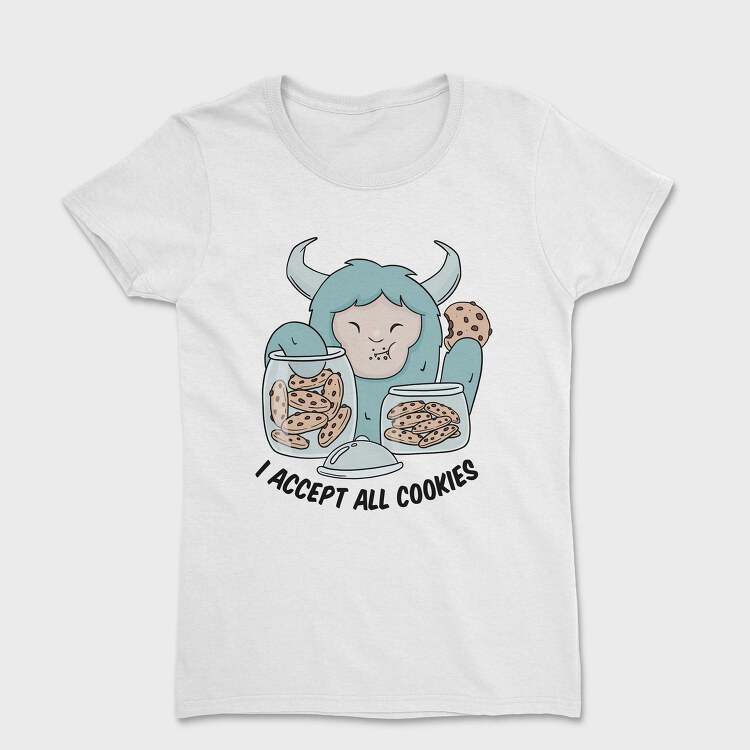 Yeti Monster Eating Cookies, Tricou Femei