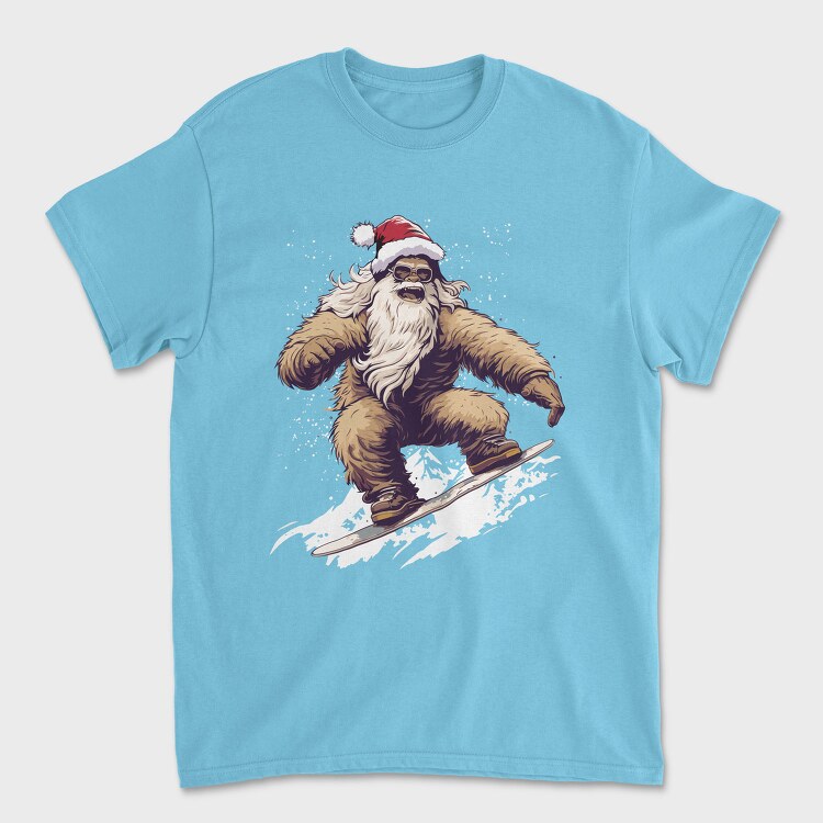 Yeti Santa Claus Snowboarding Adventure, Tricou Barbati (Unisex)