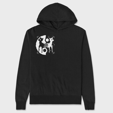 Yin Yang Deer Throw Pillow, Hanorac Oversize Barbati (Unisex)