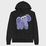Purple Elephant Stroll, Hanorac Oversize Barbati (Unisex)