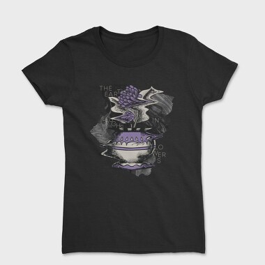 Purple Glitchy Flowers Nature Vase 10, Tricou Femei
