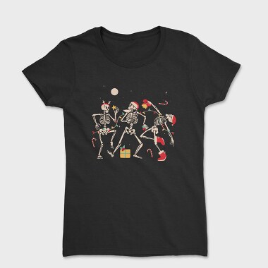 Quirky Christmas Dancing Skeletons, Tricou Femei