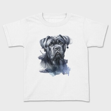Realistic Bullmastif Dog Portrait, Tricou Copii