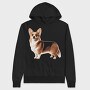 Realistic Corgi, Hanorac Oversize Barbati (Unisex)
