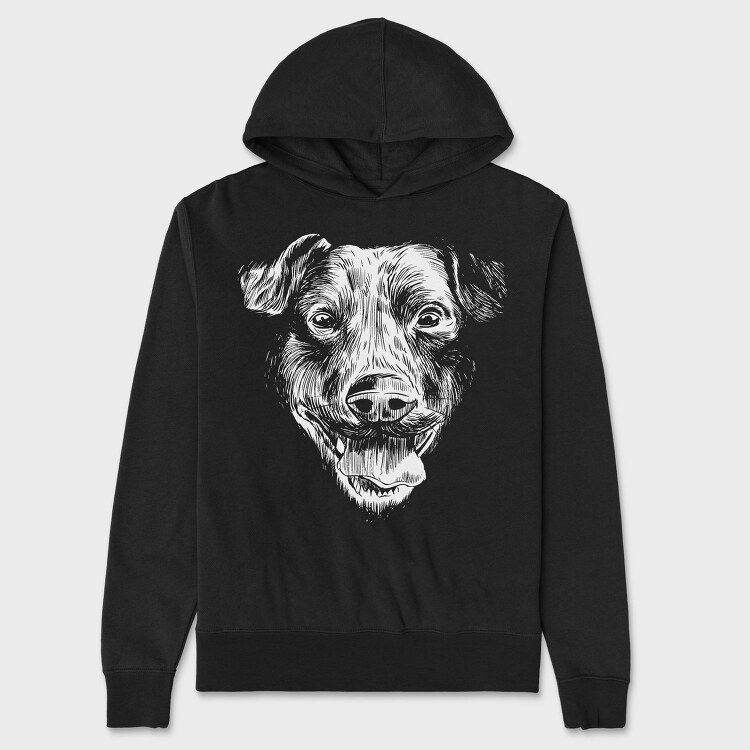 Realistic Dog, Hanorac Oversize Barbati (Unisex)