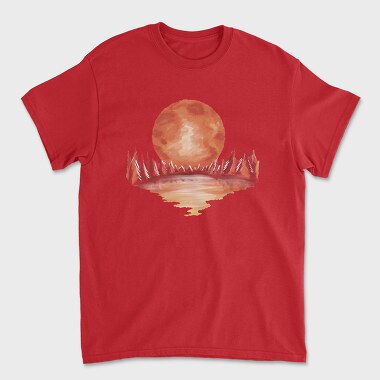 Red Landscape Full Moon Lake, Tricou Barbati (Unisex)