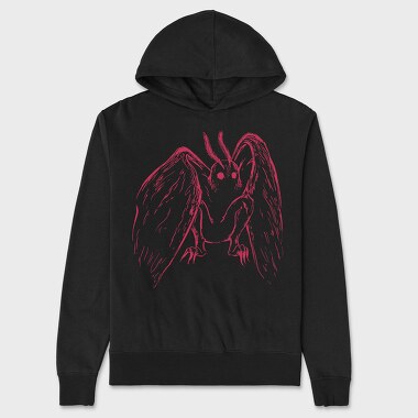 Red Mothman Creepy, Hanorac Oversize Barbati (Unisex)