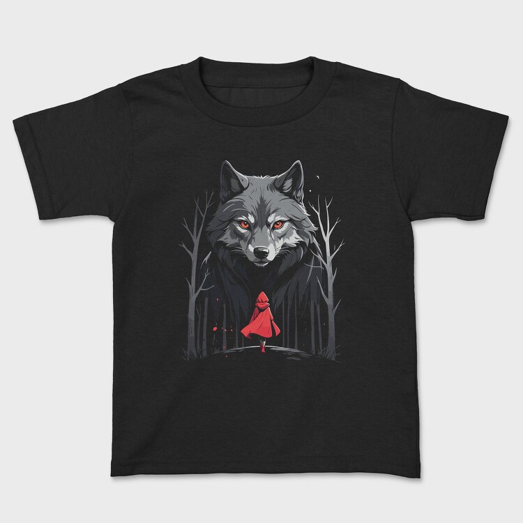 Red Riding Hood Walking Towards Wolf, Tricou Copii