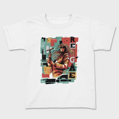 Reggae Musician Abstract Music, Tricou Copii