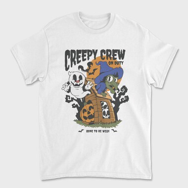 Retro Ghost Halloween Creepy Crew, Tricou Barbati (Unisex)
