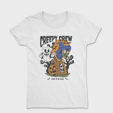 Retro Ghost Halloween Creepy Crew, Tricou Femei