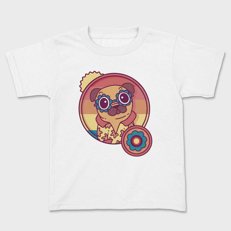 Retro Hippie Dog, Tricou Copii