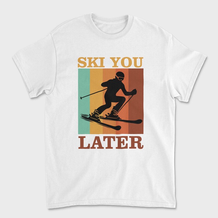 Retro Ski Sky Quote, Tricou Barbati (Unisex)
