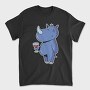 Rhinoceros With Wine Rhino, Tricou Barbati (Unisex)
