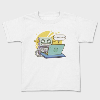 Robot Working On Computer, Tricou Copii