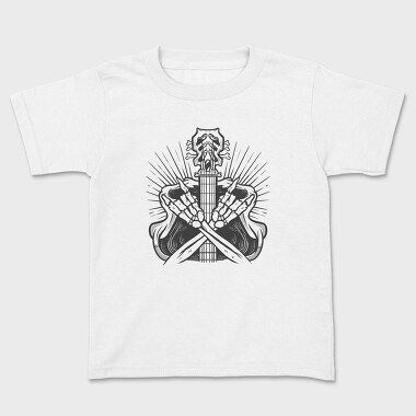Rock And Roll Skeleton And Guitar, Tricou Copii