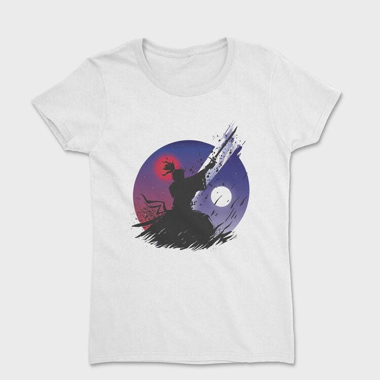 Samurai Warrior Under Moon Cut, Tricou Femei