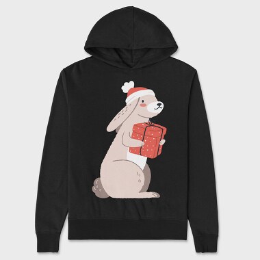 Santa Bunny Gift, Hanorac Oversize Barbati (Unisex)