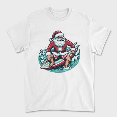 Santa Claus Surfing, Tricou Barbati (Unisex)