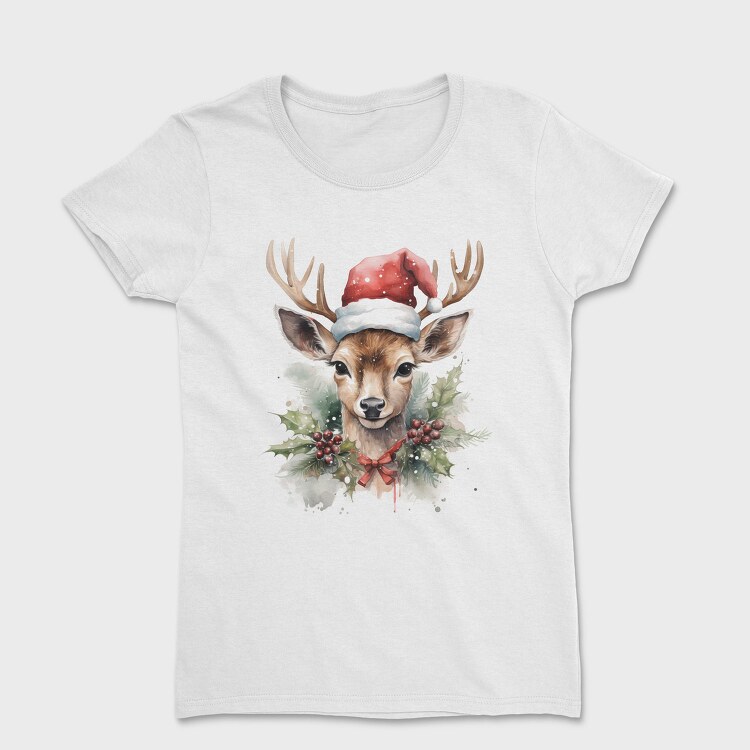 Santa Deer Christmas Tote, Tricou Femei