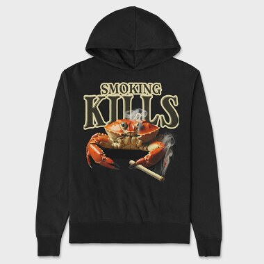 Sarcastic Crab Smoking, Hanorac Oversize Barbati (Unisex)