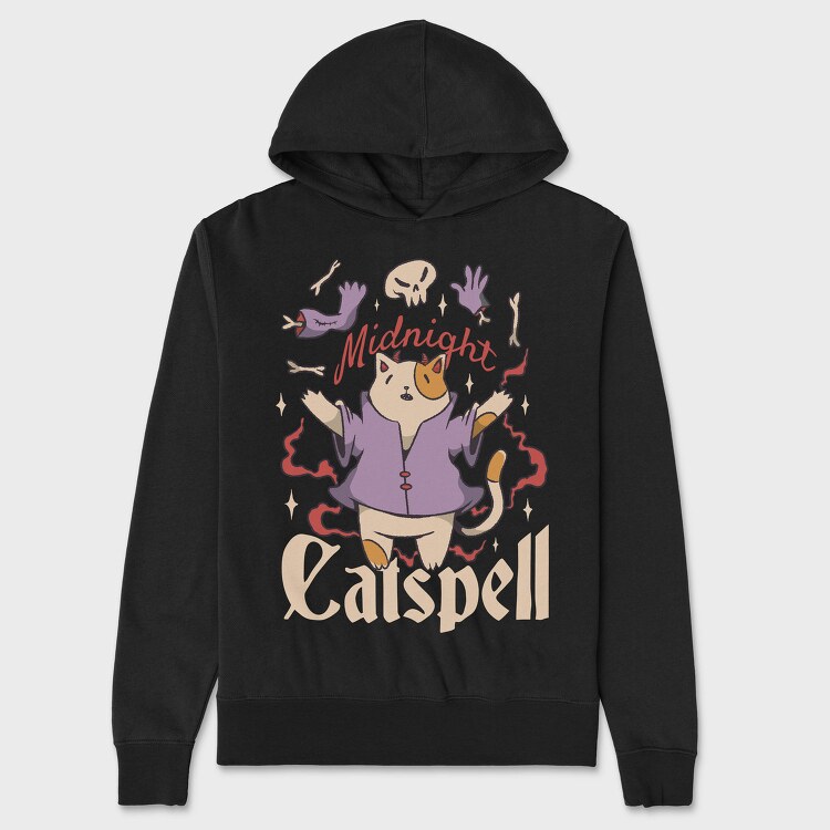 Satanic Cat Animal Magic Ritual Cute Goth 01, Hanorac Oversize Barbati (Unisex)