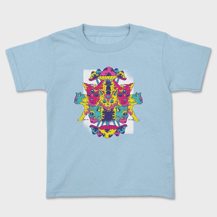 Trippy Cats Psychedelic 01 (2), Tricou Copii