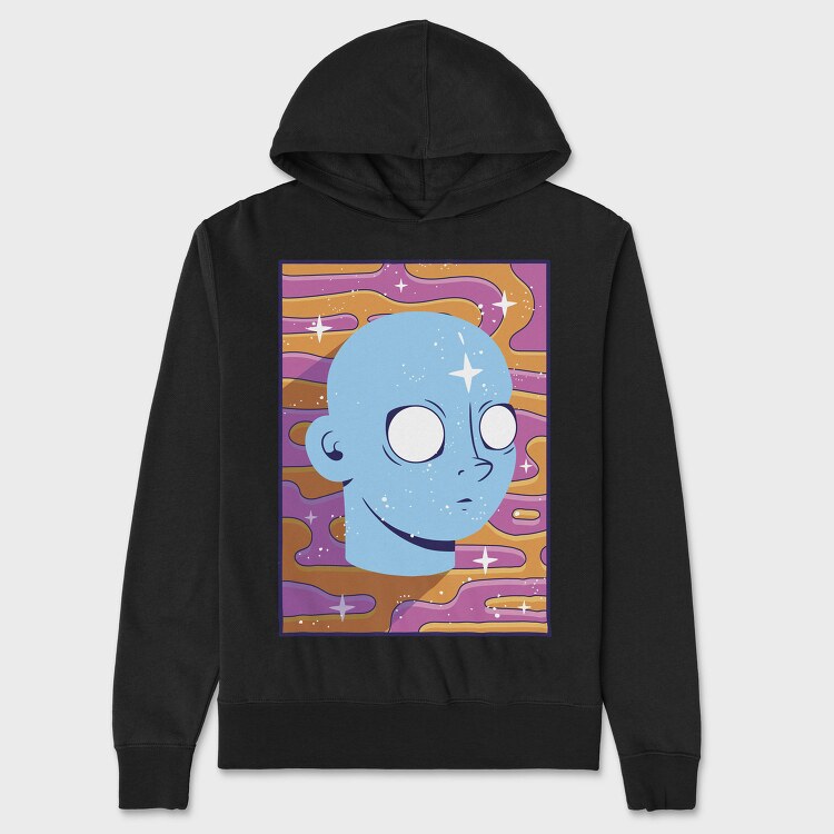 Trippy Face Retro Background, Hanorac Oversize Barbati (Unisex)