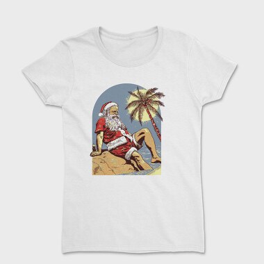 Tropical Santa Claus At The Beach Beachy Claus, Tricou Femei