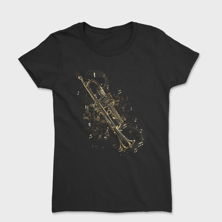 Trumpet Instrument Musical Notes Trompete, Tricou Femei
